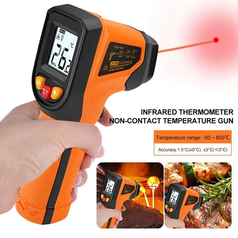 Industrial Laser Thermometer Gun - Цифровой инфракрасный термометр T400 T600 -50~600