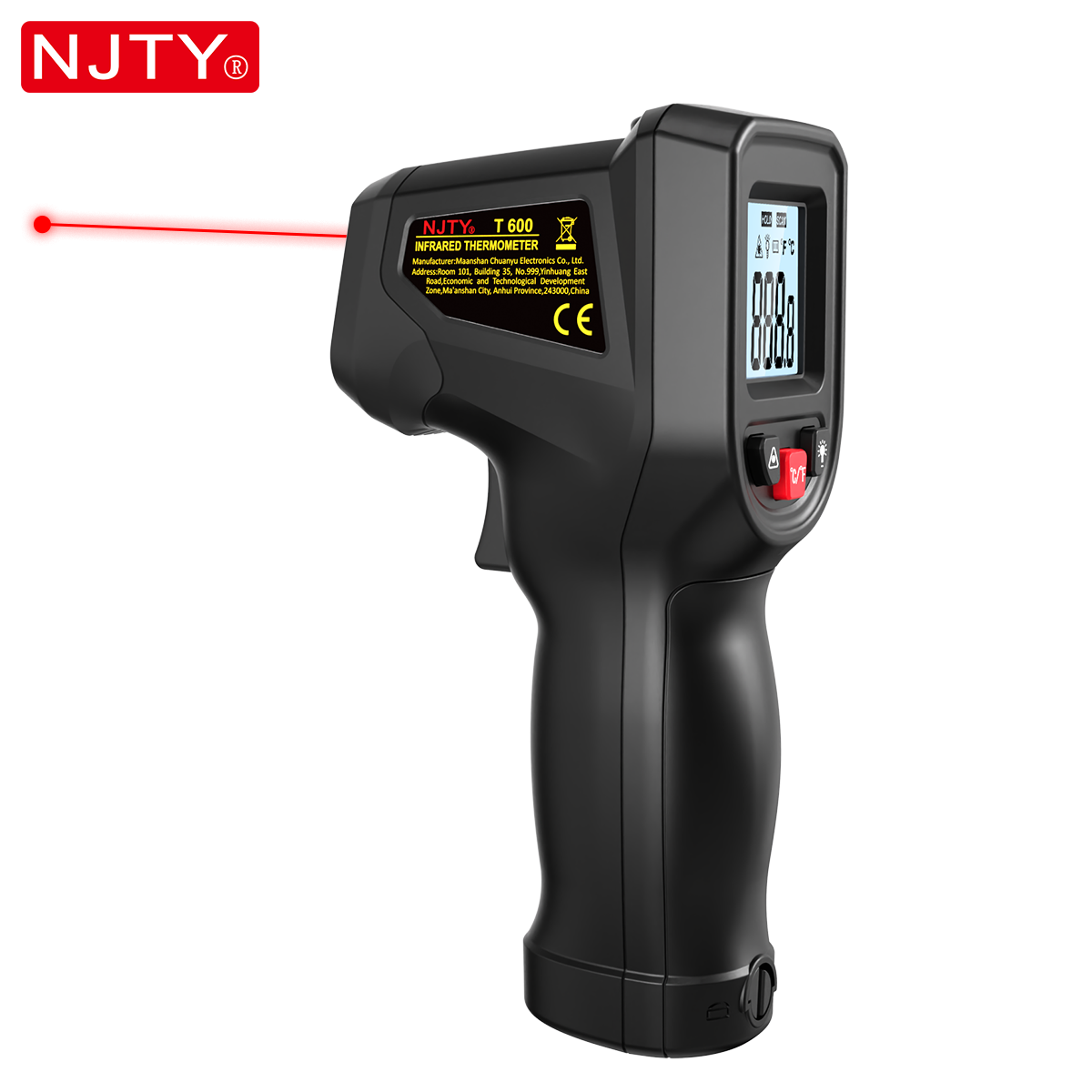 Industrial Laser Thermometer Gun - NJTY T600 Инфракрасный термометр Бесконтактный пистолет-58