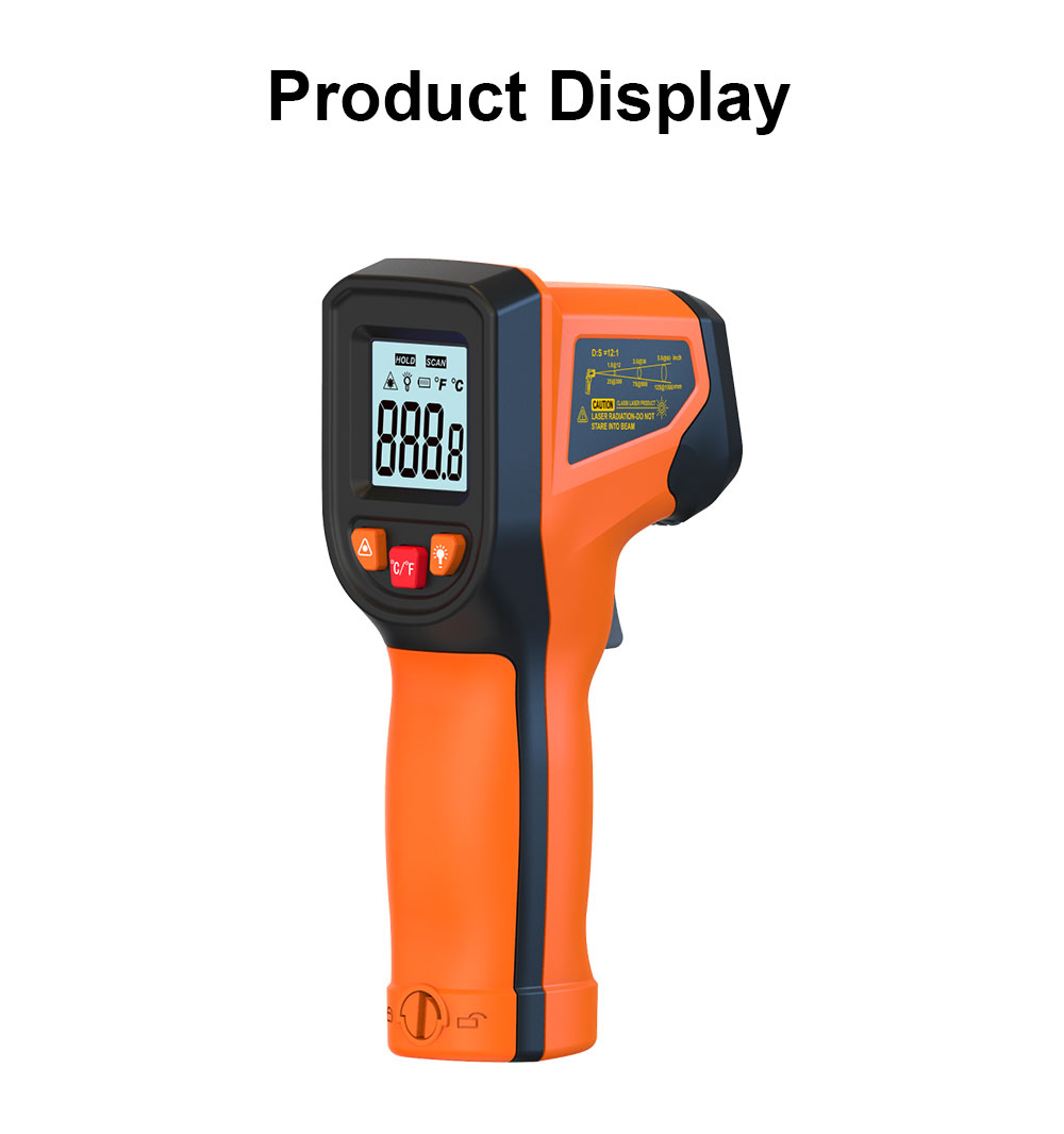 Industrial Laser Thermometer Gun - Цифровой инфракрасный термометр-пистолет T600 T600A (-50°C)
