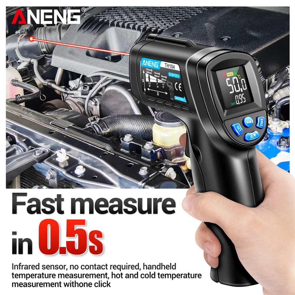 ANENG -50~550 ℃   Инфракрасный – обзор и цена Industrial Laser Thermometer Gun