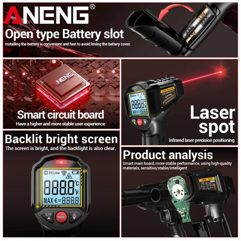 Бесконтактный инфракрасный тер – обзор и цена Industrial Laser Thermometer Gun